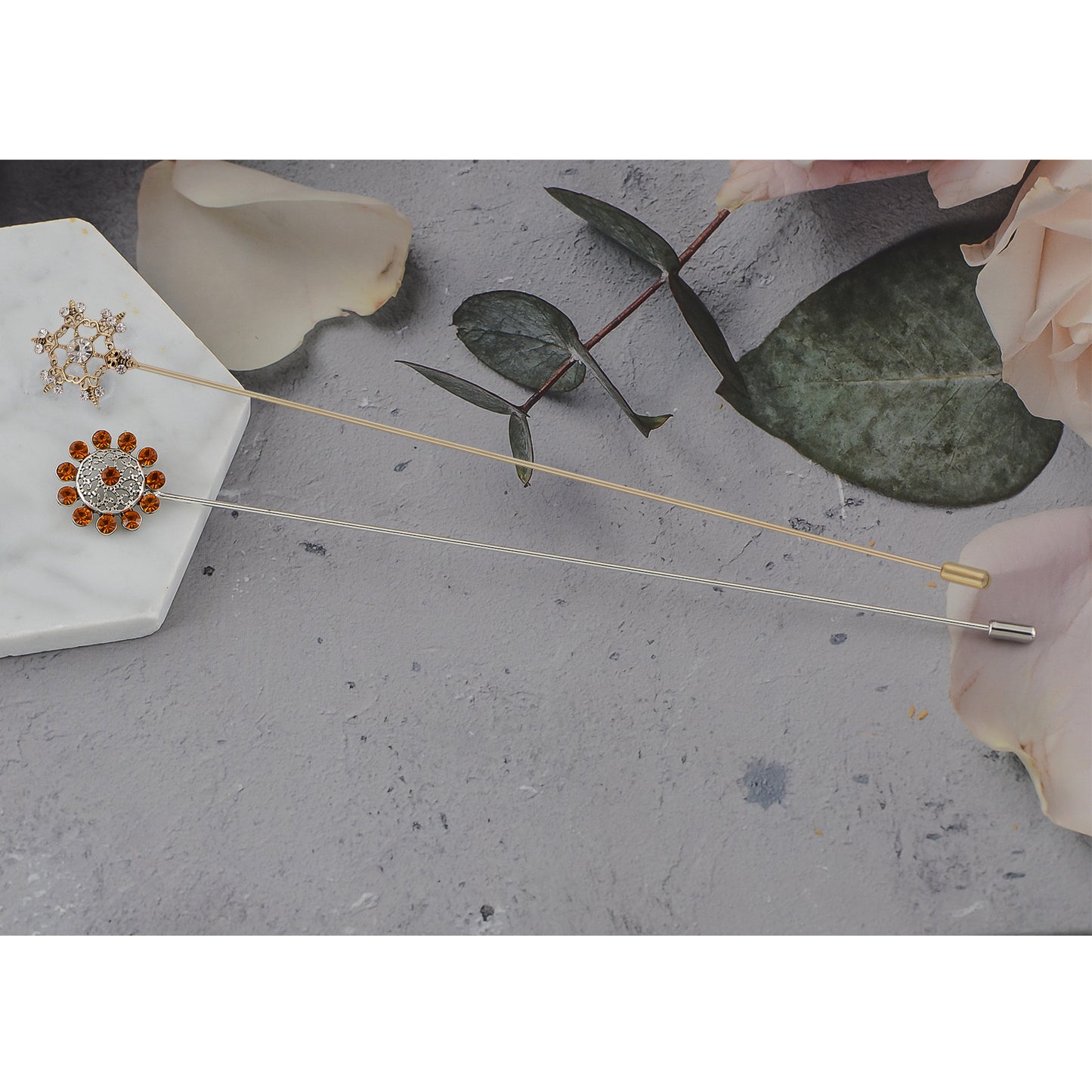 Alilang Vintage Style Hat Pins For Women Long Handle with Flexible Bendable Design Jewelry Accessories