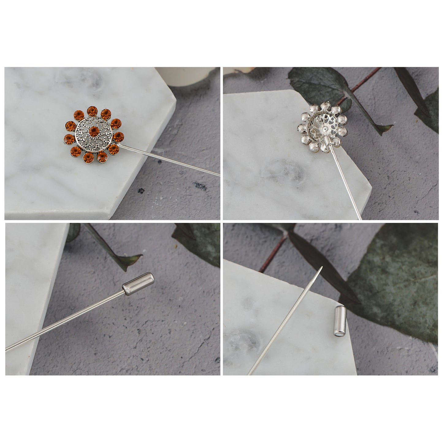 Alilang Vintage Style Hat Pins For Women Long Handle with Flexible Bendable Design Jewelry Accessories