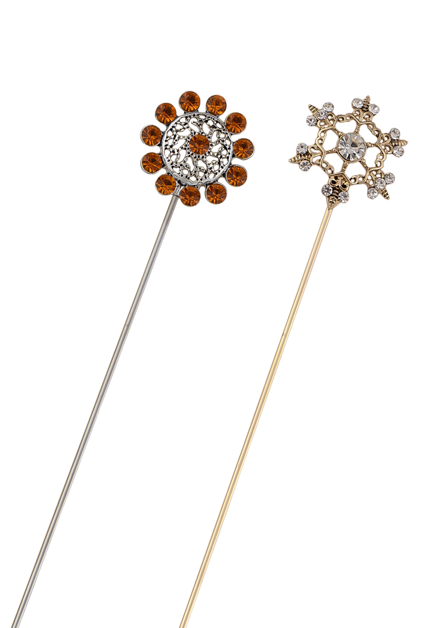 Alilang Vintage Style Hat Pins For Women Long Handle with Flexible Bendable Design Jewelry Accessories