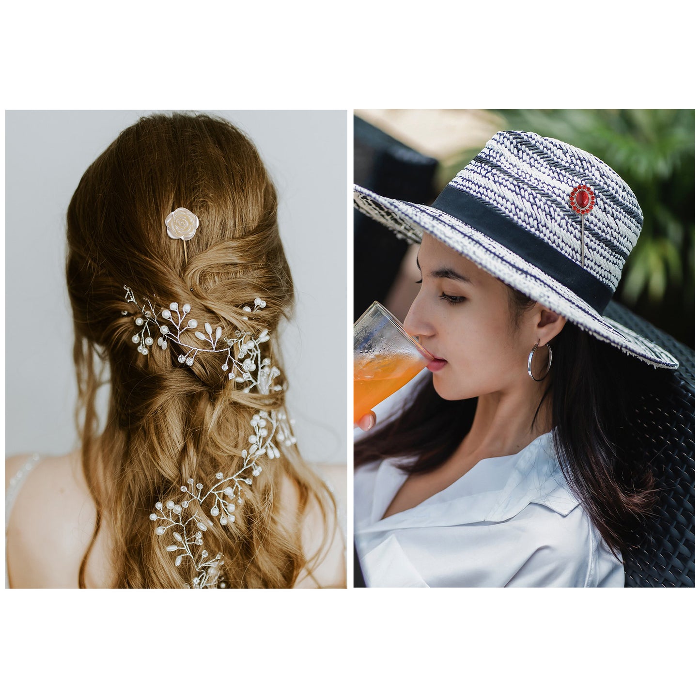 Alilang Vintage Style Hat Pins For Women Long Handle with Flexible Bendable Design Jewelry Accessories