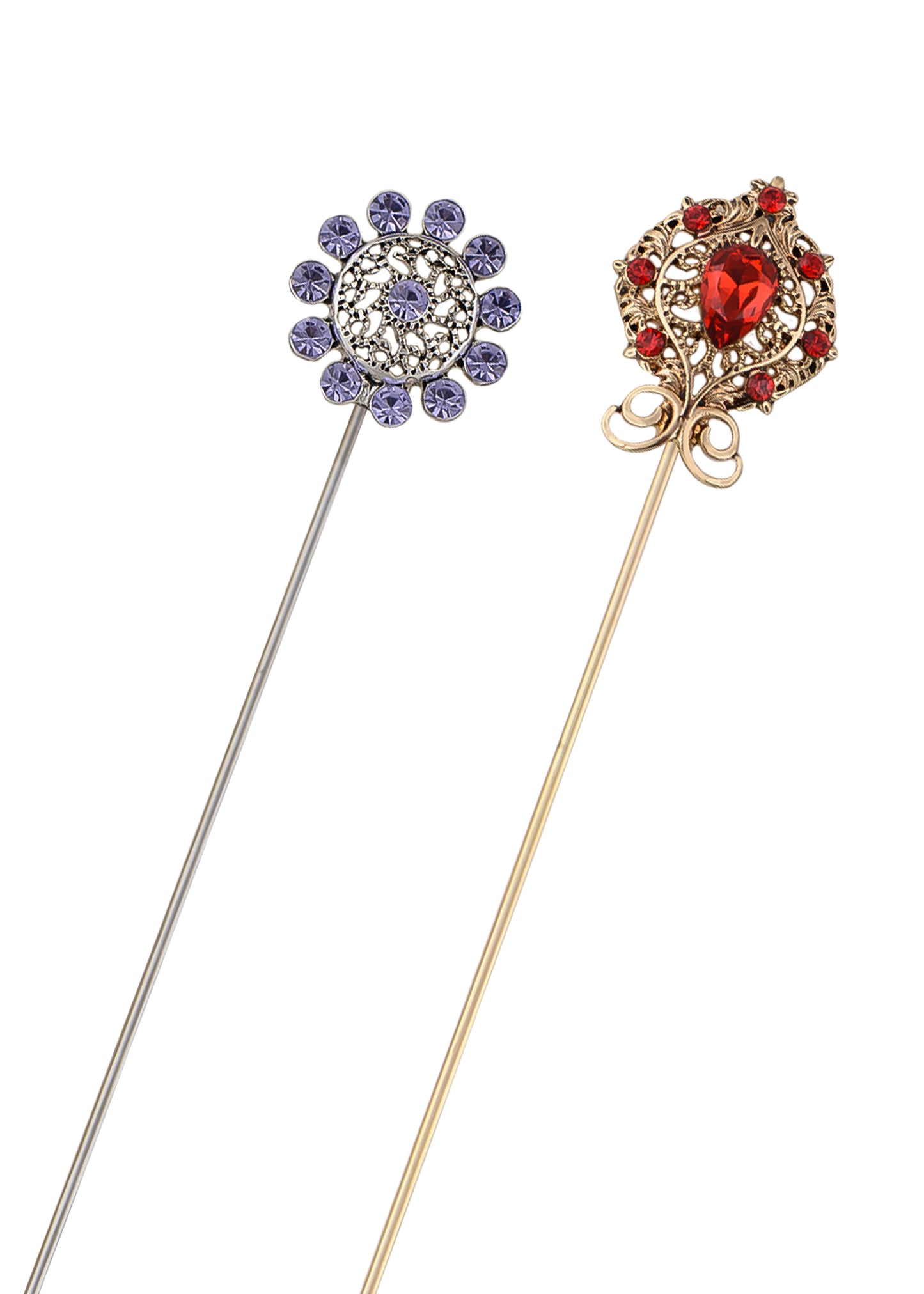 Alilang Vintage Style Hat Pins For Women Long Handle with Flexible Bendable Design Jewelry Accessories