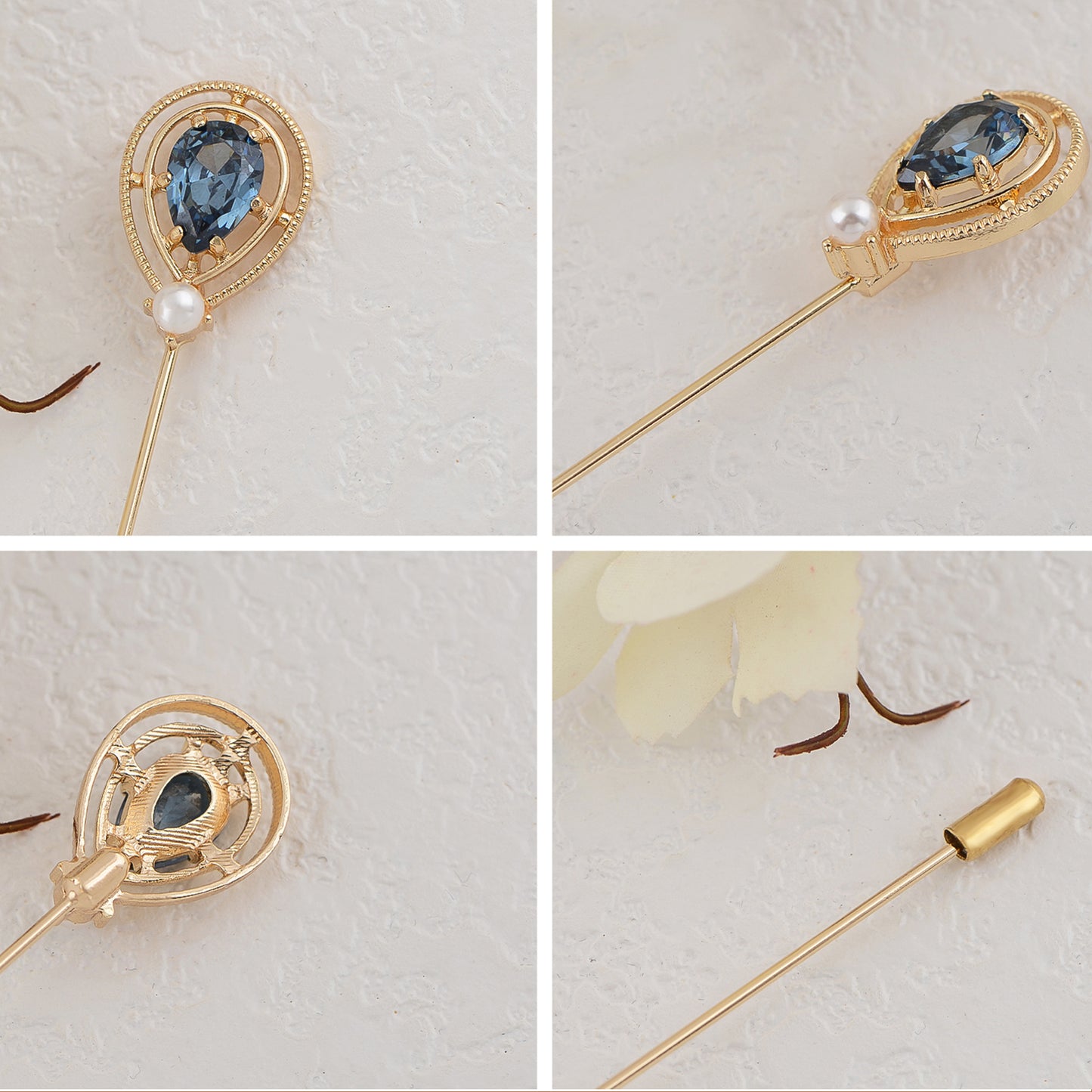 Alilang 3Pcs Classic Hat Pins Safety Long Handle Lapel Pin Suit Tie Hat Scarf Jewelry Accessories