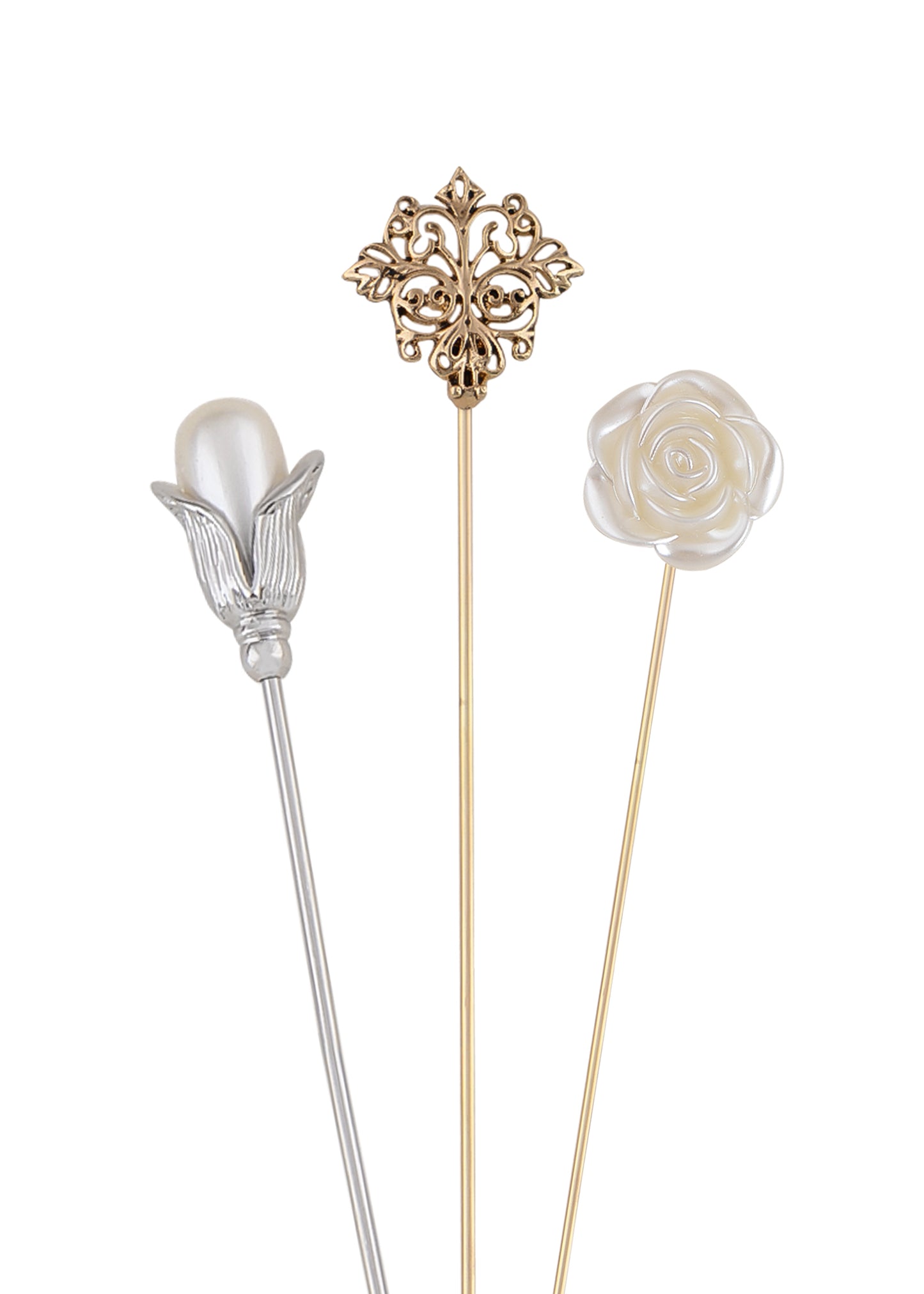 Alilang 3Pcs Classic Hat Pins Safety Long Handle Lapel Pin Suit Tie Hat Scarf Jewelry Accessories