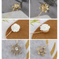 Alilang Floral Hat Pin for Women Gold Tone Stick Pins Featuring Rose Crystal Jewelry for Hat Accessories Lapel Brooch Pins