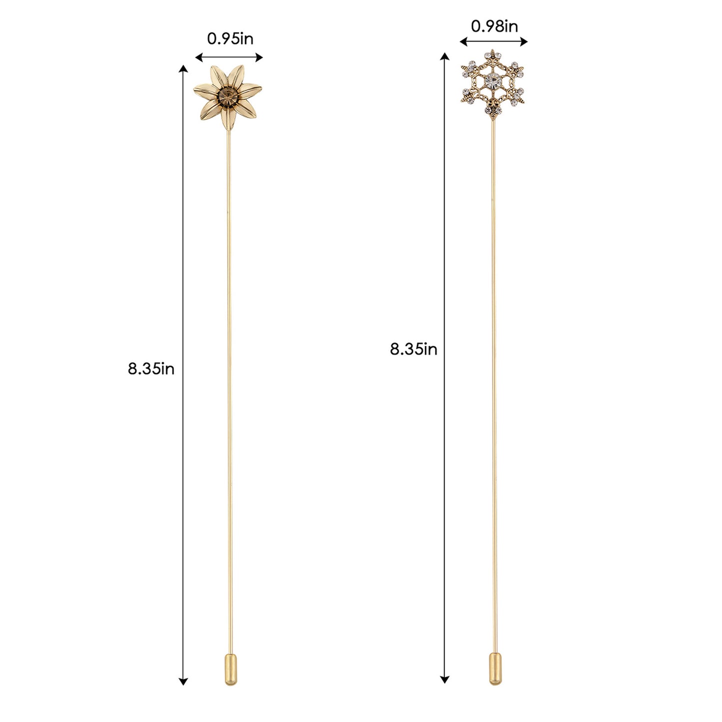 Alilang Gold Tone Hat Pin Set Equipped with Sparkling Crystal Diamond Gewelry Accessories