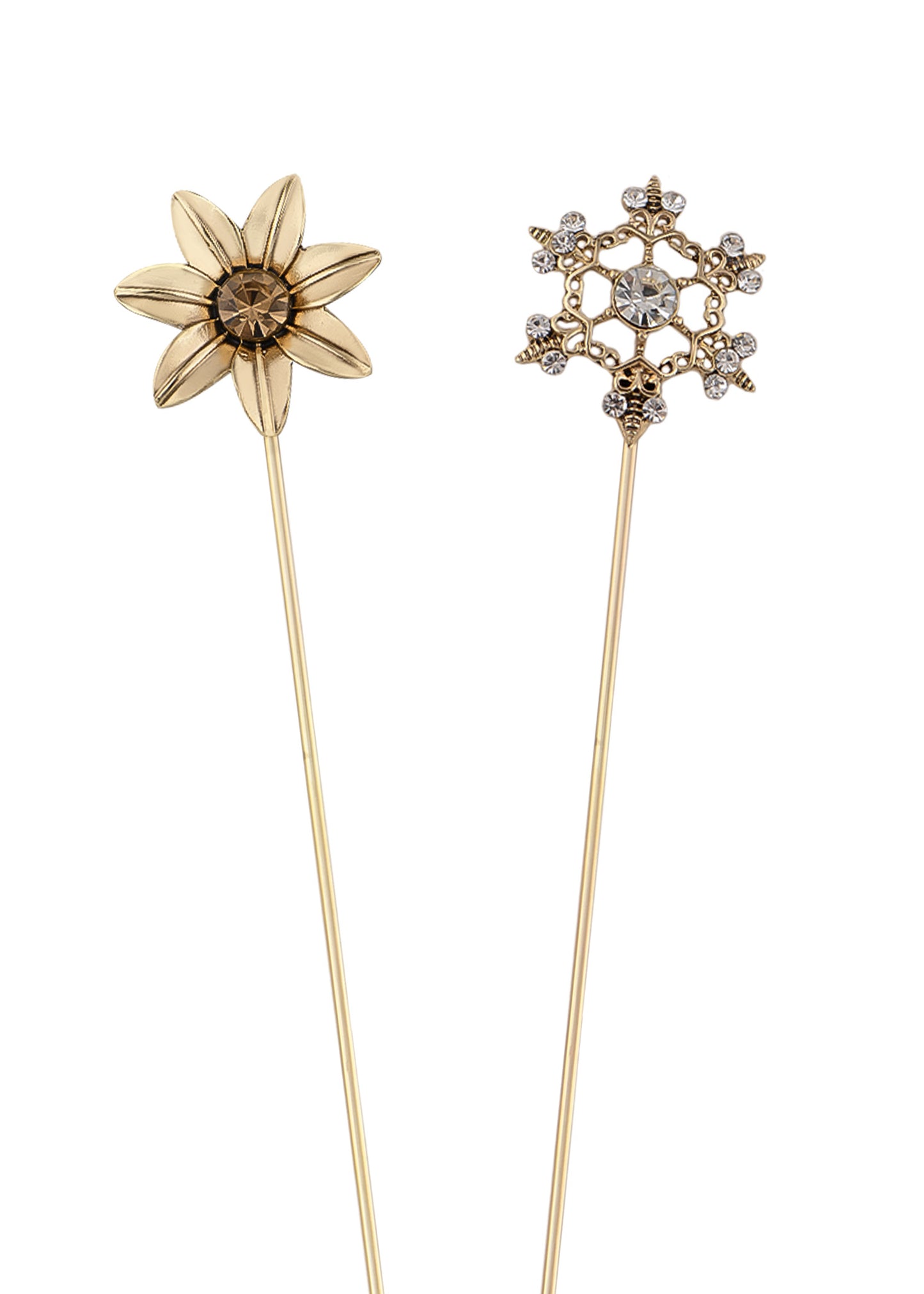Alilang Gold Tone Hat Pin Set Equipped with Sparkling Crystal Diamond Gewelry Accessories