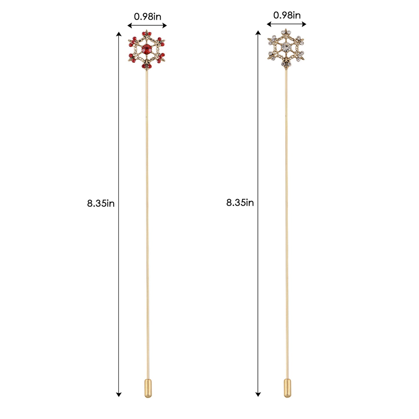 Alilang Gold Tone Hat Pin Set Equipped with Sparkling Crystal Diamond Gewelry Accessories
