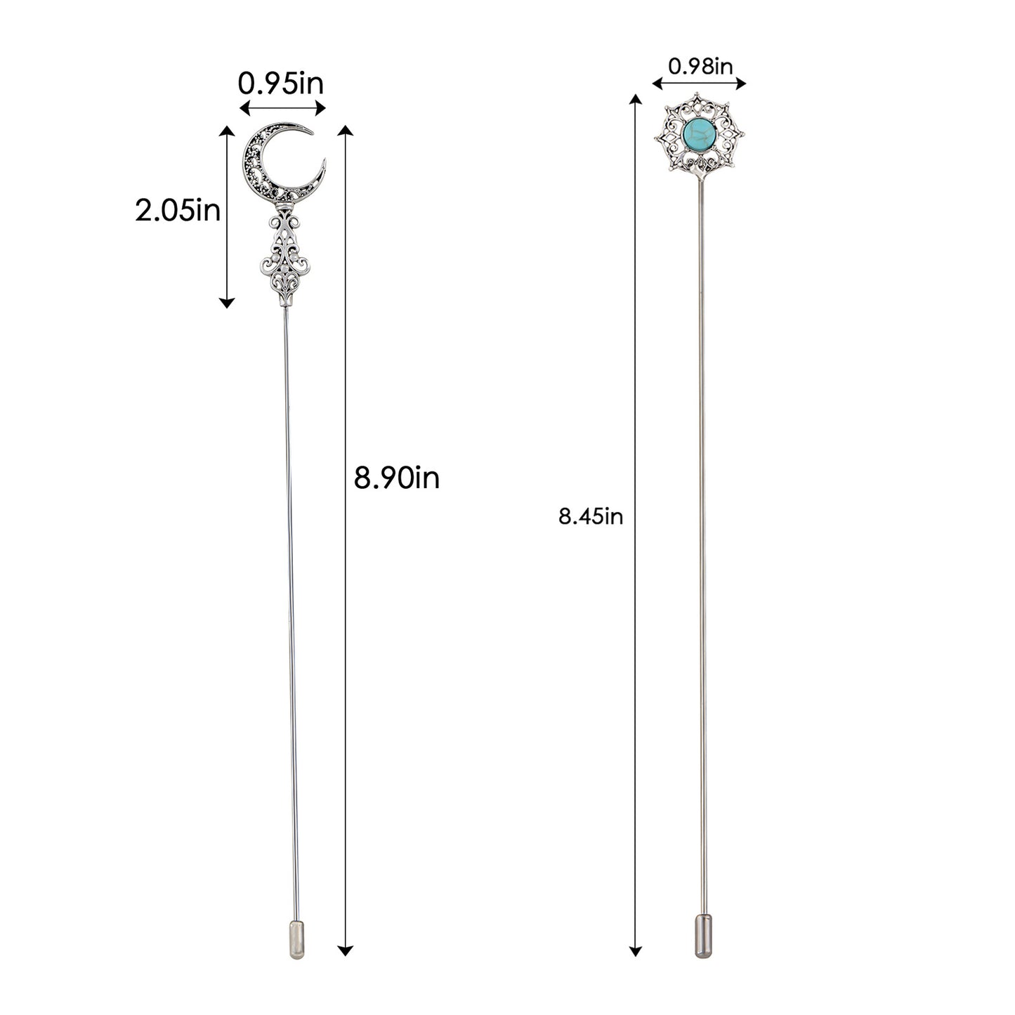 Alilang Gold Tone Hat Pin Set Equipped with Sparkling Crystal Diamond Gewelry Accessories