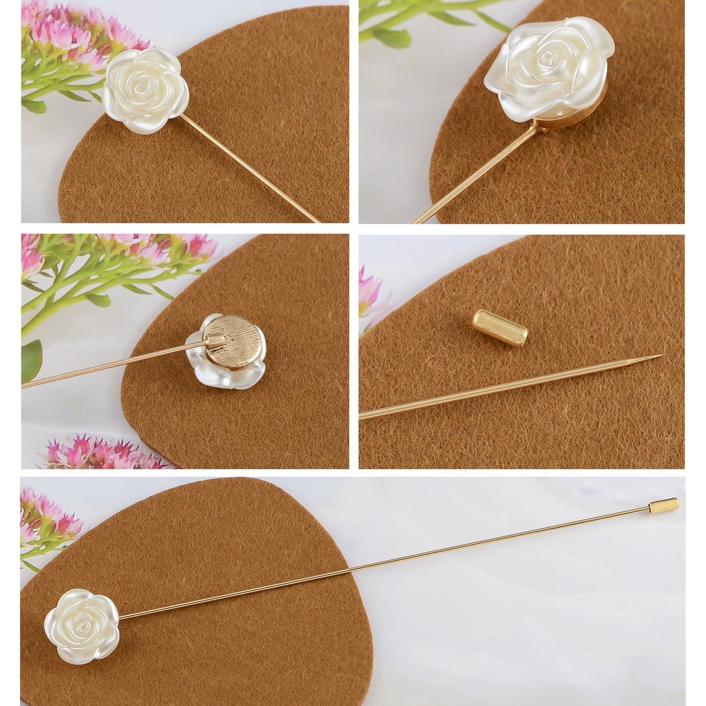 Alilang Gold Tone Hat Pin Set Equipped with Sparkling Crystal Diamond Gewelry Accessories