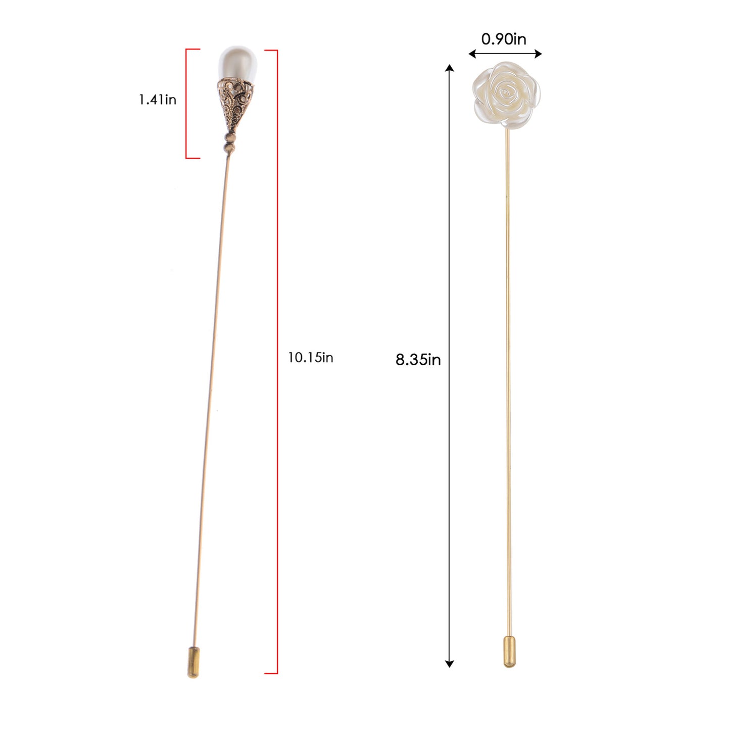 Alilang Gold Tone Hat Pin Set Equipped with Sparkling Crystal Diamond Gewelry Accessories