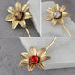 Alilang Vintage 3Pcs Long Stick Hat Pin Crystal Flower and Butterfly for Classic Hat and Lapel Brooch Pins Accessorizin