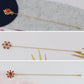 Alilang Vintage 3Pcs Long Stick Hat Pin Crystal Flower and Butterfly for Classic Hat and Lapel Brooch Pins Accessorizin