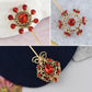 Alilang Vintage 3Pcs Long Stick Hat Pin Crystal Flower and Butterfly for Classic Hat and Lapel Brooch Pins Accessorizin
