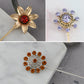 Alilang Vintage 3Pcs Long Stick Hat Pin Crystal Flower and Butterfly for Classic Hat and Lapel Brooch Pins Accessorizin