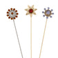 Alilang Vintage 3Pcs Long Stick Hat Pin Crystal Flower and Butterfly for Classic Hat and Lapel Brooch Pins Accessorizin