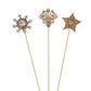 Alilang Vintage 3Pcs Long Stick Hat Pin Crystal Flower and Butterfly for Classic Hat and Lapel Brooch Pins Accessorizin