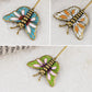 Alilang Vintage 3Pcs Long Stick Hat Pin Set with Butterfly Flower and Insect Designs for Lapel Brooch Hat Outdoor Accessory