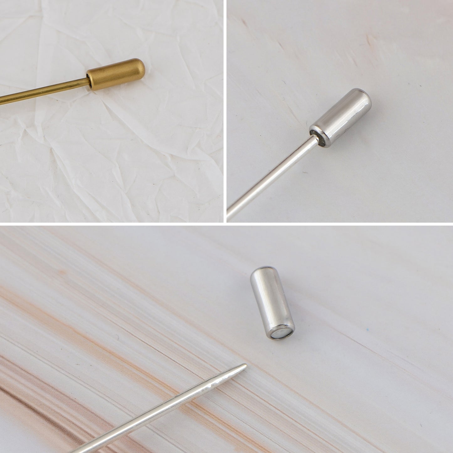 Alilang Vintage 3Pcs Long Stick Hat Pin Set with Butterfly Flower and Insect Designs for Lapel Brooch Hat Outdoor Accessory