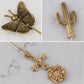 Alilang Vintage 3Pcs Long Stick Hat Pin Set with Butterfly Flower and Insect Designs for Lapel Brooch Hat Outdoor Accessory