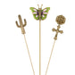Alilang Vintage 3Pcs Long Stick Hat Pin Set with Butterfly Flower and Insect Designs for Lapel Brooch Hat Outdoor Accessory