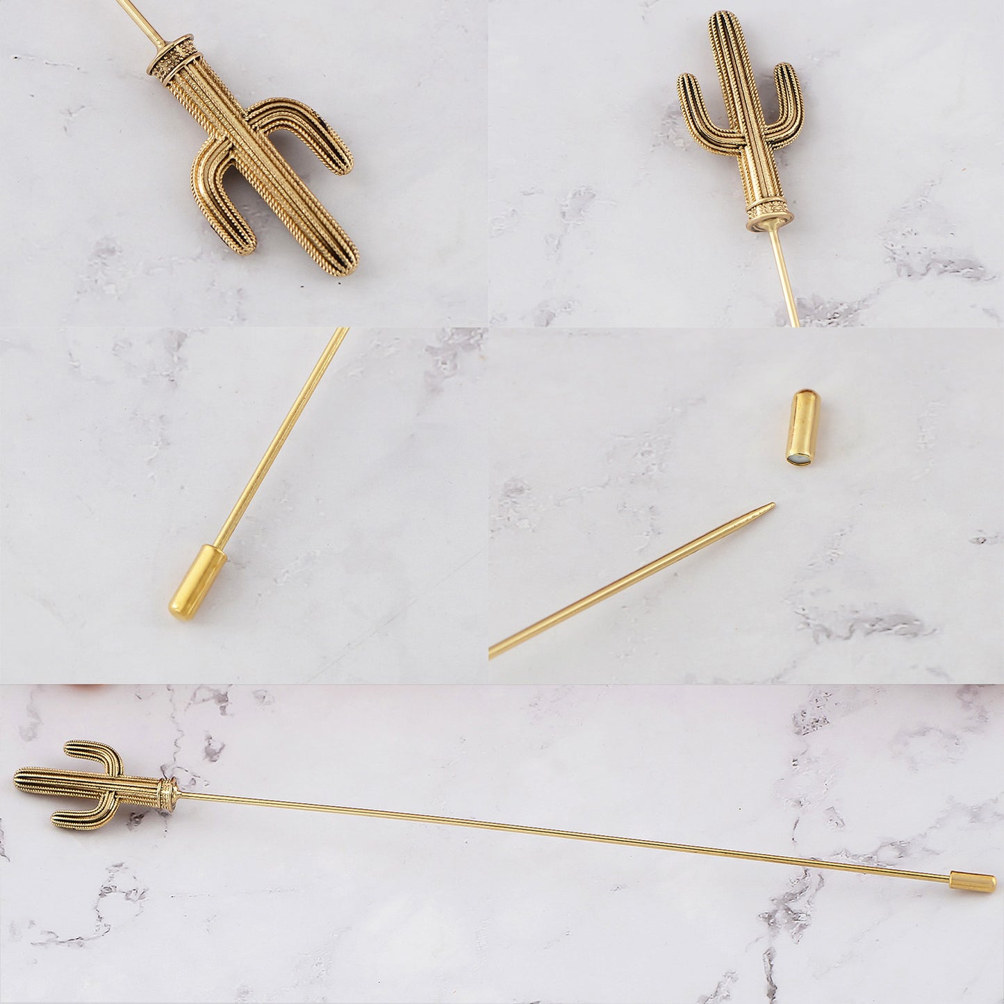 Alilang 3Pcs Vintage Long Handle Hat Pins Jewelry Different Shapes Funny Pins are Suitable for Hats Scarves Clothing
