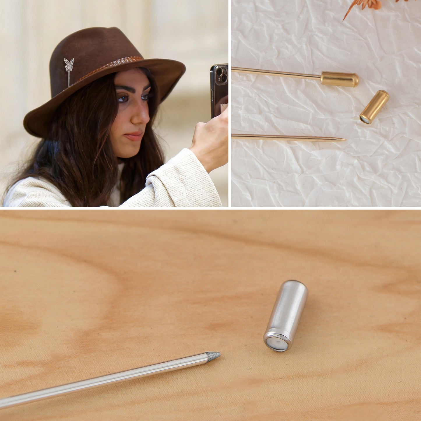 Alilang Assorted Decorative Hat Pin Brooch Set of 3 Includes Animal Floral Vintage Designs for Stylish Accessory Use