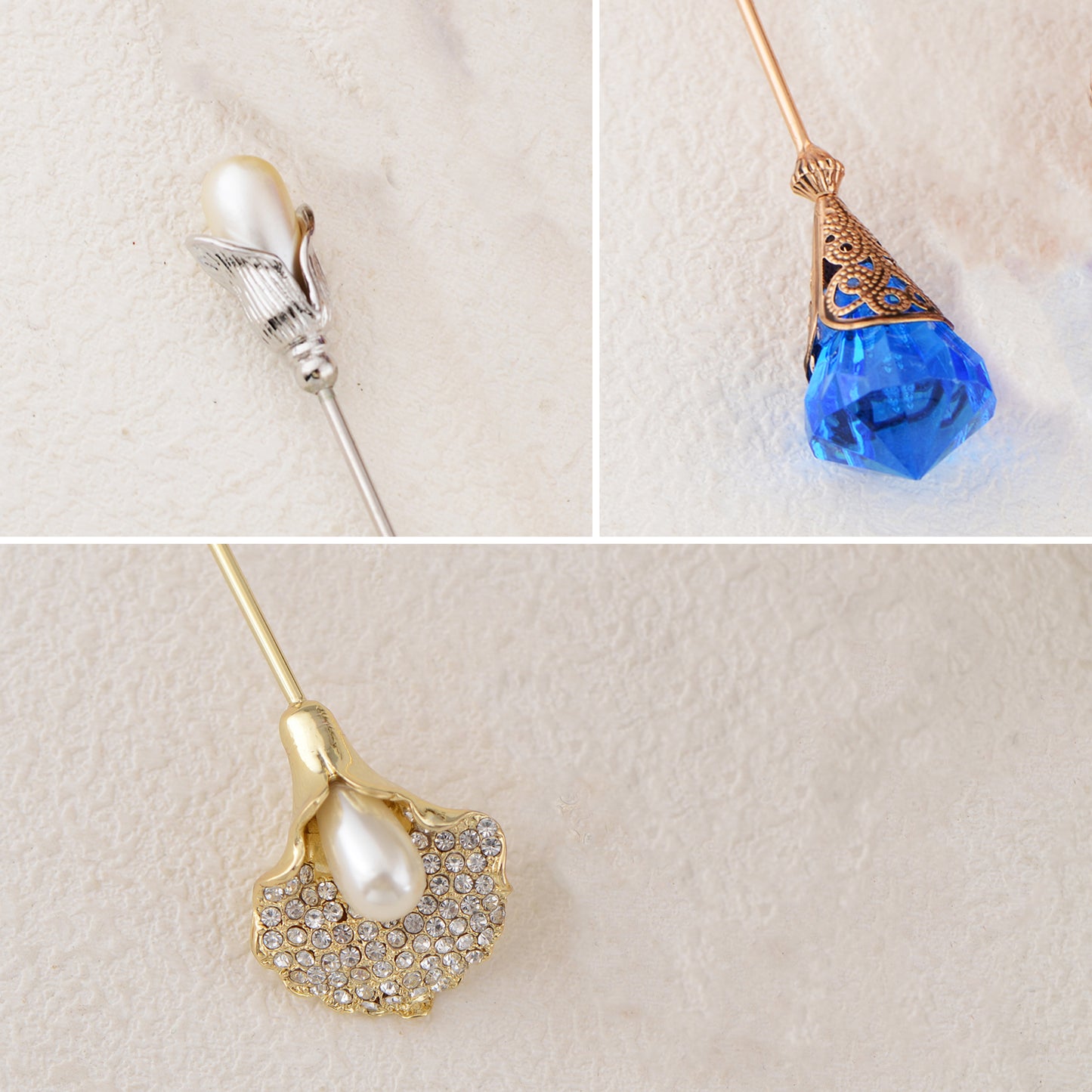 Alilang Assorted Decorative Hat Pin Brooch Set of 3 Includes Animal Floral Vintage Designs for Stylish Accessory Use