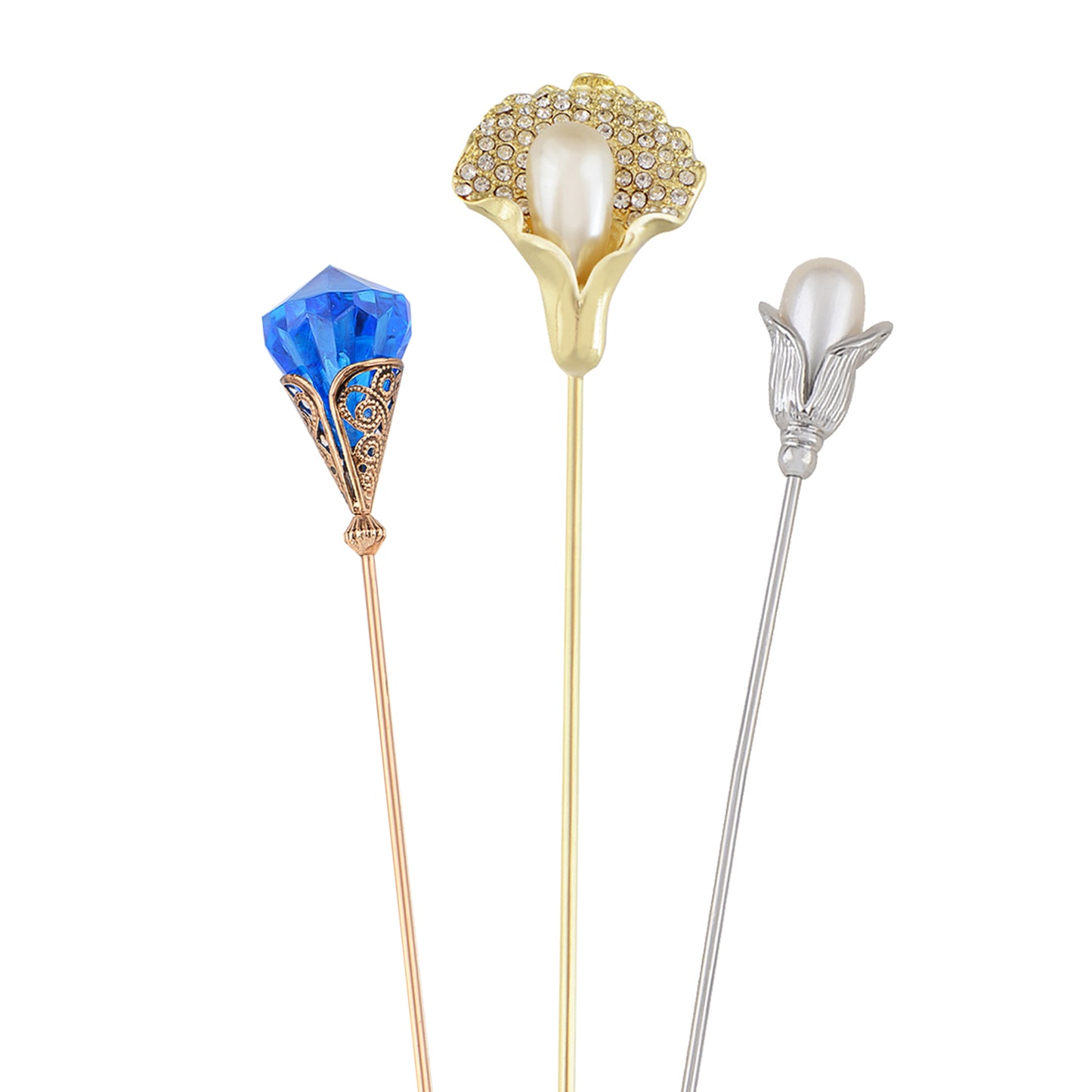Alilang Assorted Decorative Hat Pin Brooch Set of 3 Includes Animal Floral Vintage Designs for Stylish Accessory Use