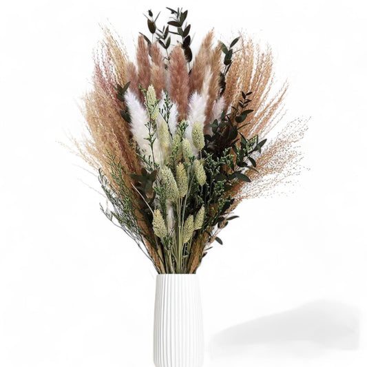 Alilang Decorative Dried Bouquet with Greenery and Grasses for Home Decoration and Centerpieces