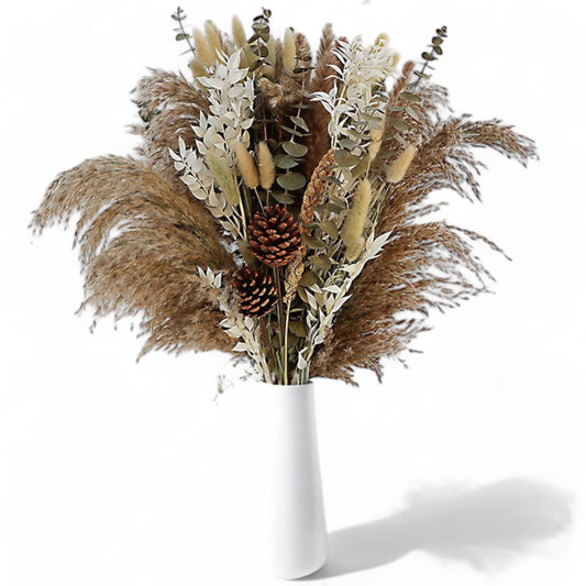 Alilang Decorative Dried Bouquet with Pinecone and Natural Grasses for Home Decoration