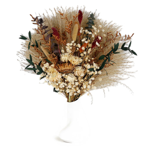 Alilang Neutral Dried Floral Arrangement with Pampas Grass and Preserved Leaves