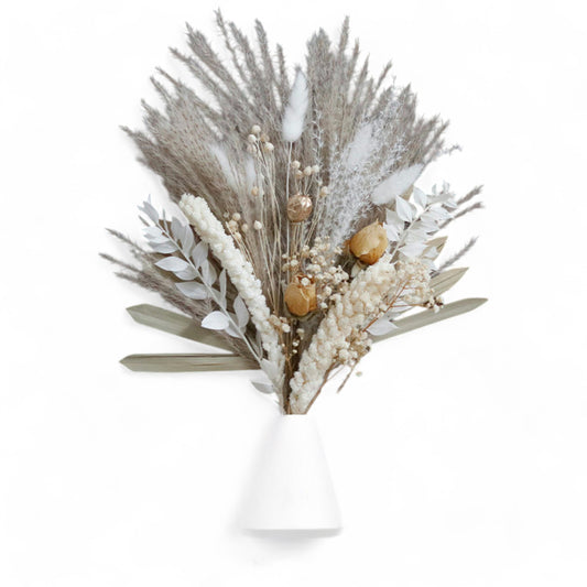 Alilang Dried Floral Arrangement with Pampas Grass, Eucalyptus, and Sunburst Accent