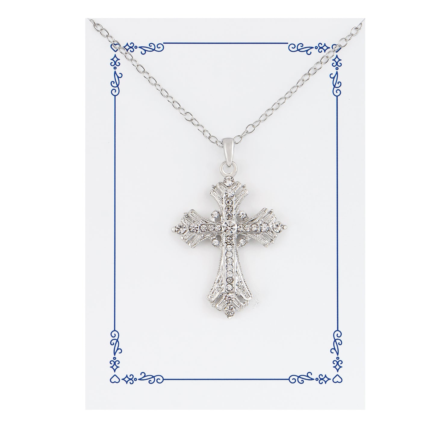 Alilang Silvery Tone Celtic Cross Pendant Necklace with Religious Gift Message Card & Envelope Christian Jewelry Gifts