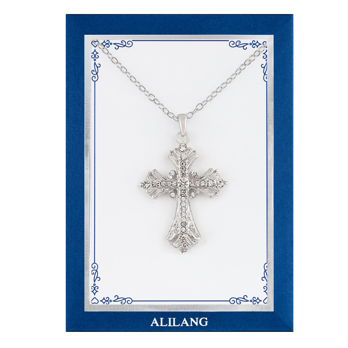 Alilang Silvery Tone Celtic Cross Pendant Necklace with Religious Gift Message Card & Envelope Christian Jewelry Gifts