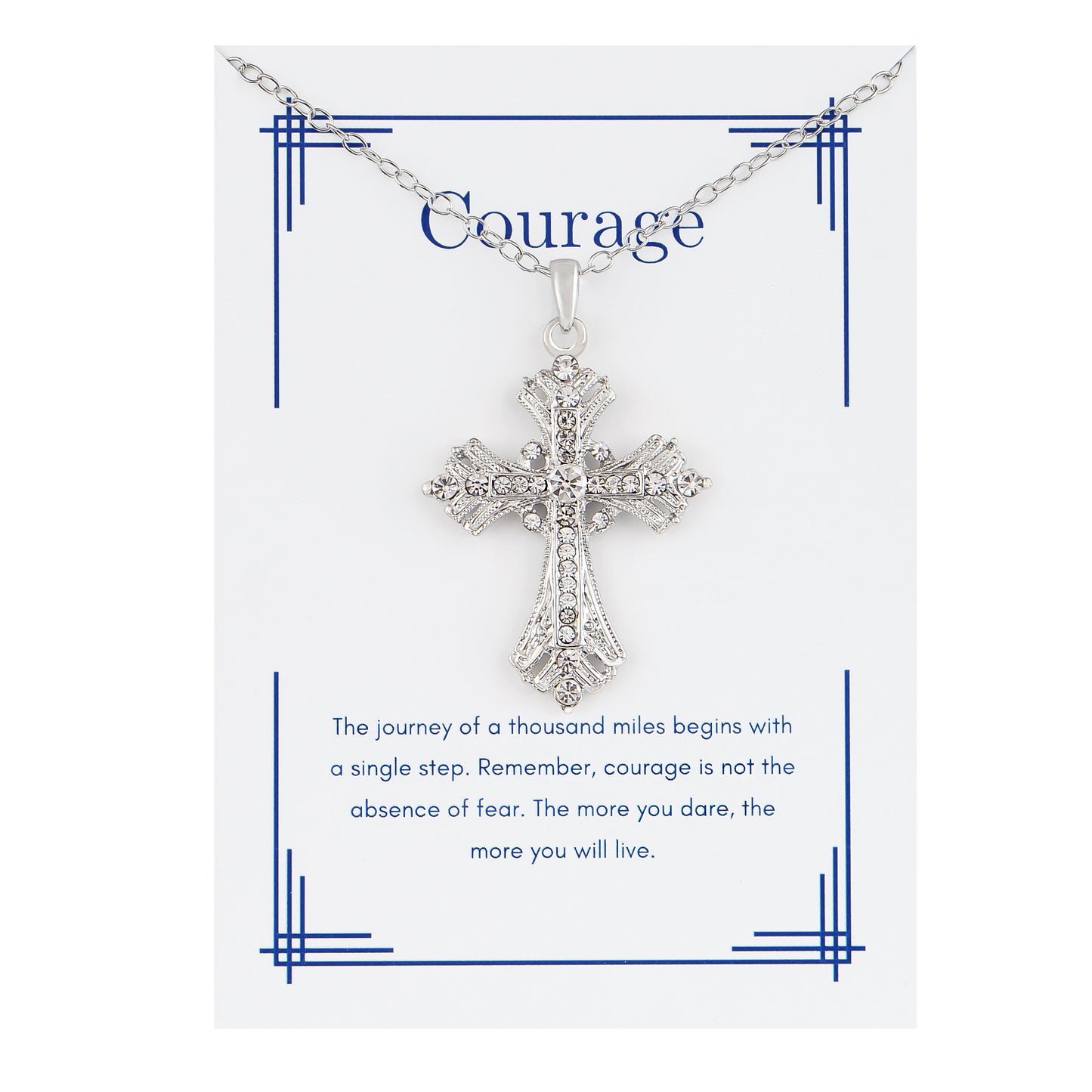 Alilang Silvery Tone Celtic Cross Pendant Necklace with Religious Gift Message Card & Envelope Christian Jewelry Gifts