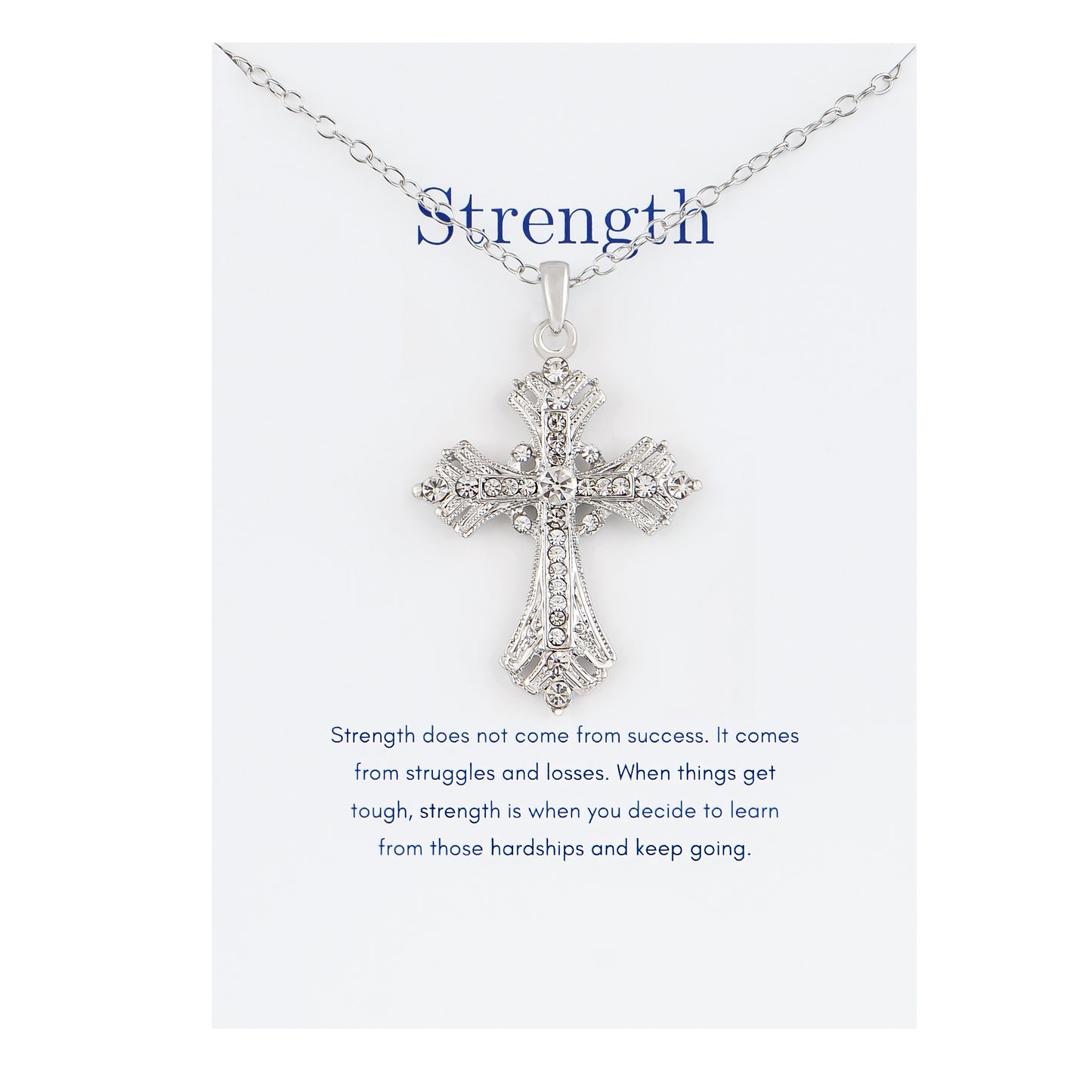 Alilang Silvery Tone Celtic Cross Pendant Necklace with Religious Gift Message Card & Envelope Christian Jewelry Gifts