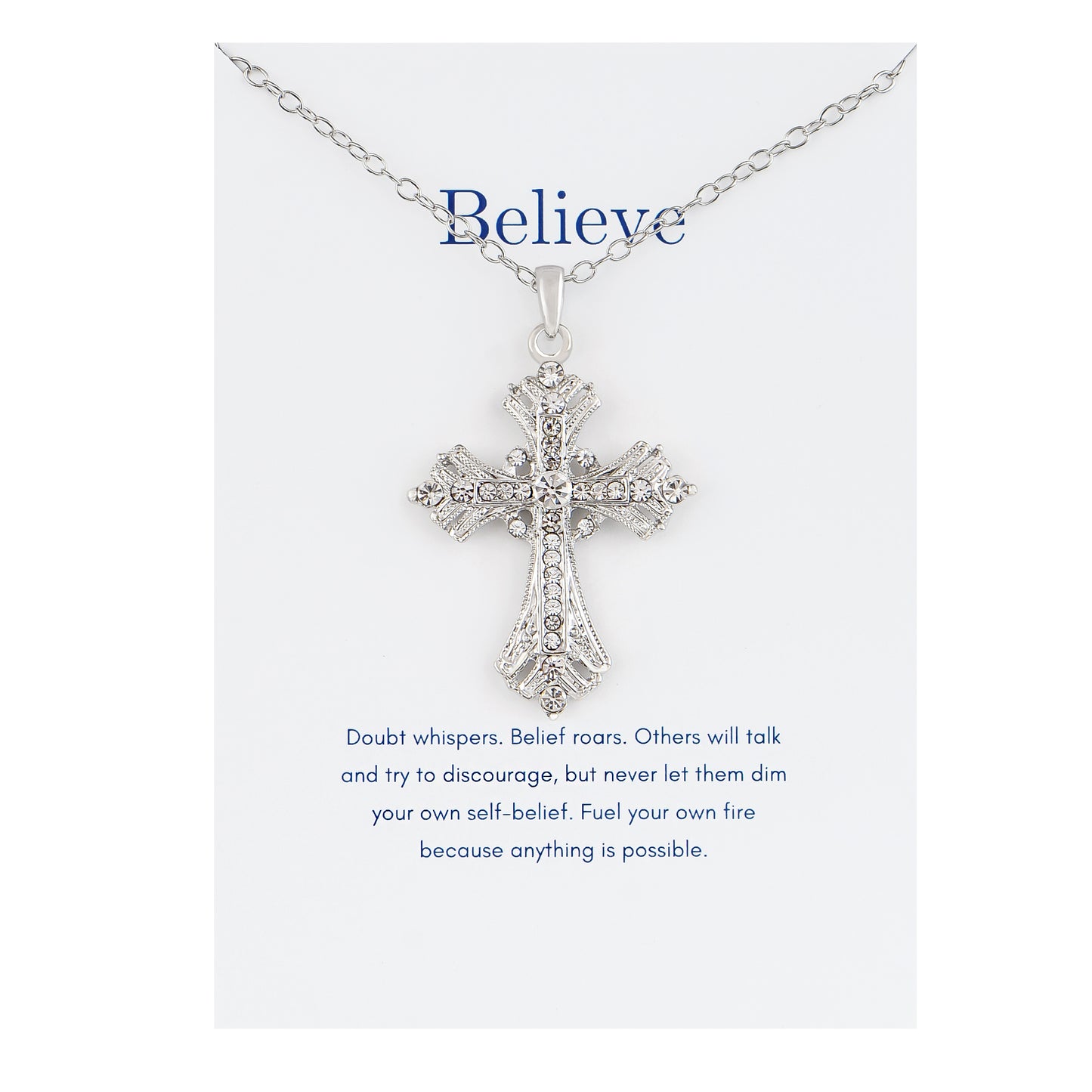 Alilang Silvery Tone Celtic Cross Pendant Necklace with Religious Gift Message Card & Envelope Christian Jewelry Gifts