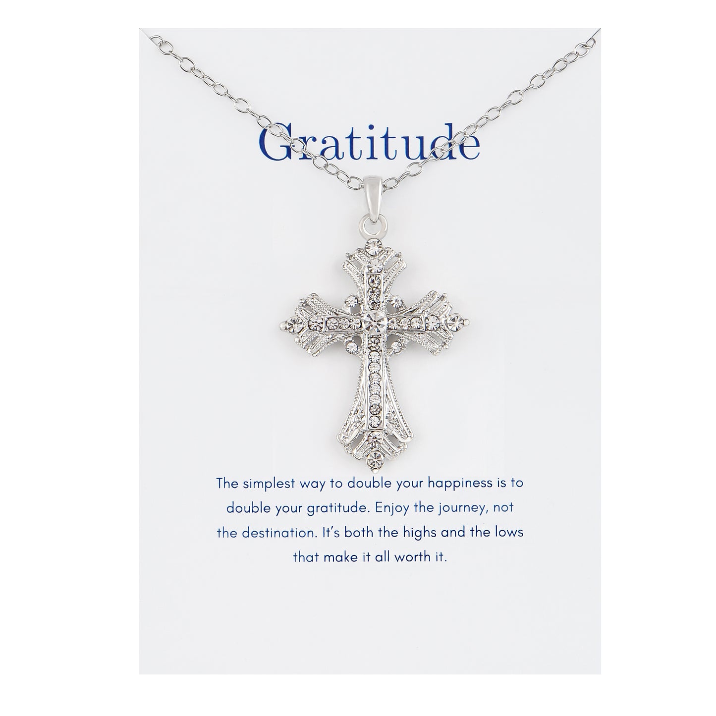 Alilang Silvery Tone Celtic Cross Pendant Necklace with Religious Gift Message Card & Envelope Christian Jewelry Gifts