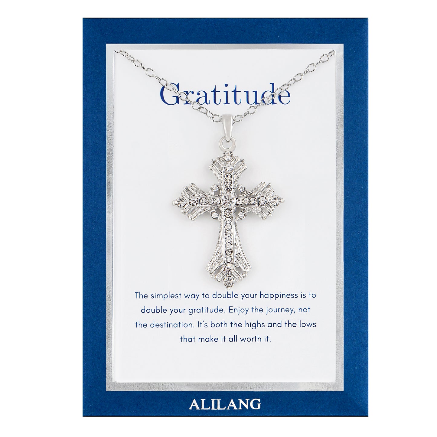 Alilang Silvery Tone Celtic Cross Pendant Necklace with Religious Gift Message Card & Envelope Christian Jewelry Gifts