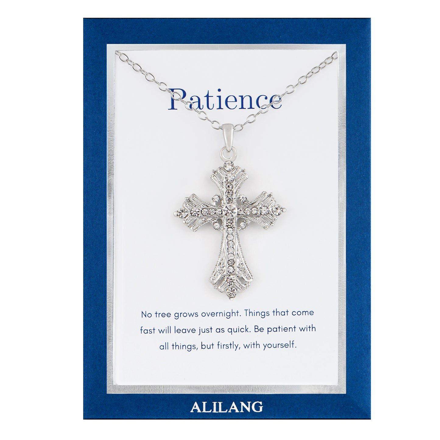 Alilang Silvery Tone Celtic Cross Pendant Necklace with Religious Gift Message Card & Envelope Christian Jewelry Gifts