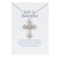 Alilang Silvery Tone Celtic Cross Pendant Necklace with Religious Gift Message Card & Envelope Christian Jewelry Gifts