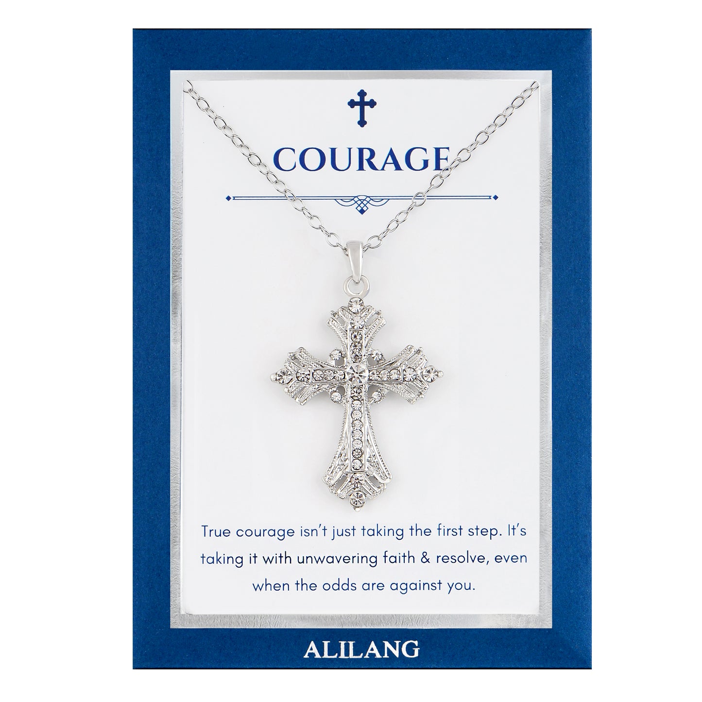 Alilang Silvery Tone Celtic Cross Pendant Necklace with Religious Gift Message Card & Envelope Christian Jewelry Gifts