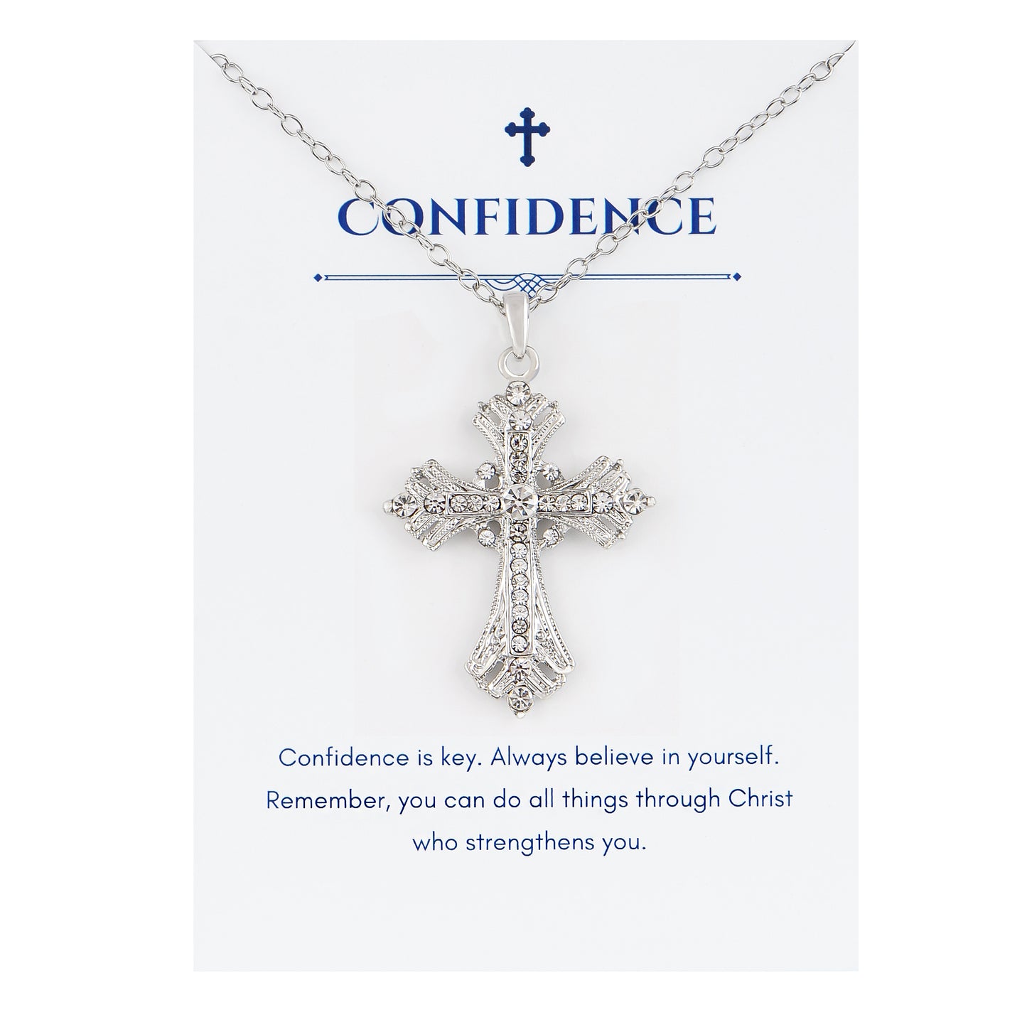 Alilang Silvery Tone Celtic Cross Pendant Necklace with Religious Gift Message Card & Envelope Christian Jewelry Gifts