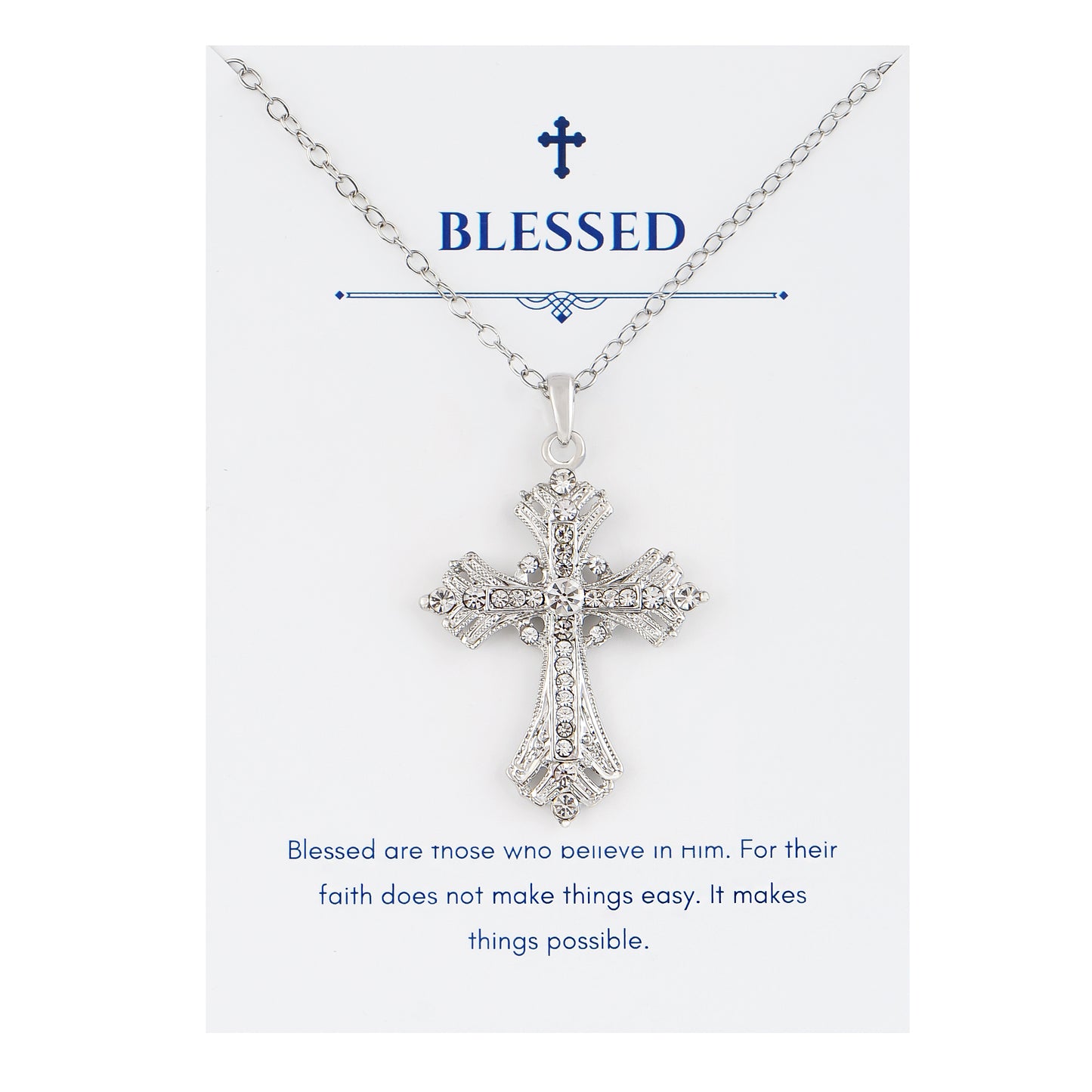 Alilang Silvery Tone Celtic Cross Pendant Necklace with Religious Gift Message Card & Envelope Christian Jewelry Gifts