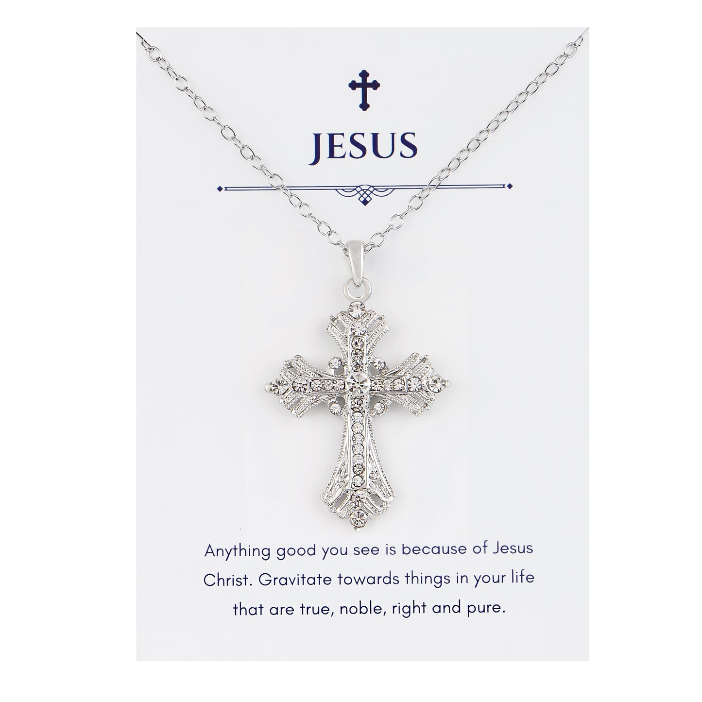 Alilang Silvery Tone Celtic Cross Pendant Necklace with Religious Gift Message Card & Envelope Christian Jewelry Gifts