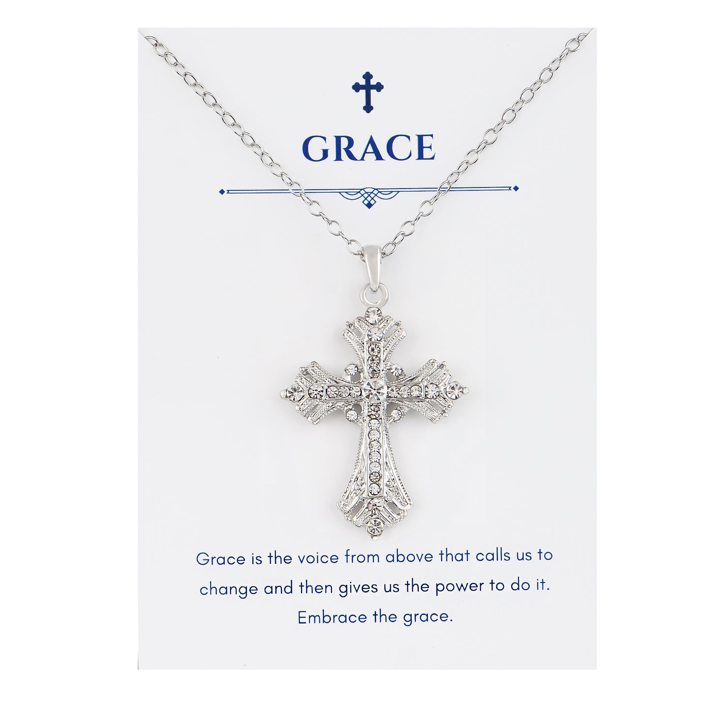 Alilang Silvery Tone Celtic Cross Pendant Necklace with Religious Gift Message Card & Envelope Christian Jewelry Gifts