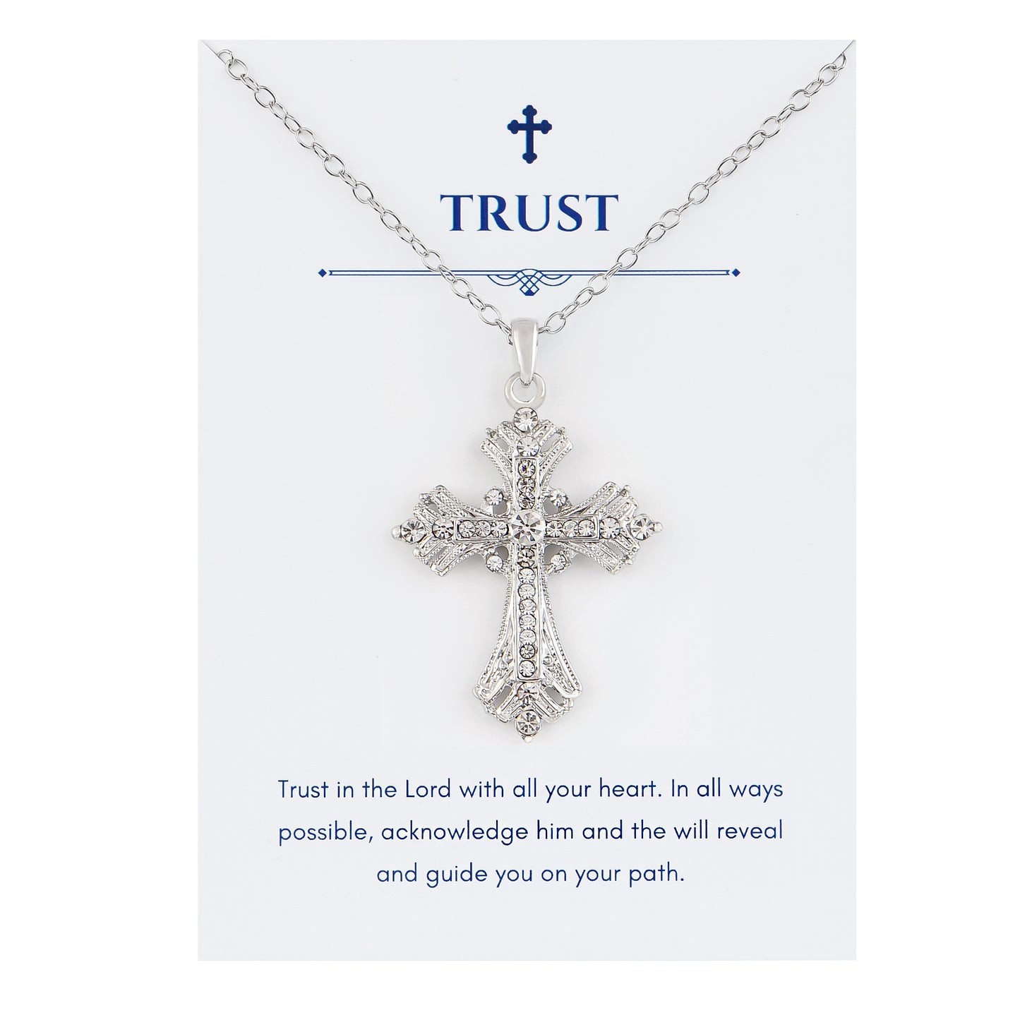 Alilang Silvery Tone Celtic Cross Pendant Necklace with Religious Gift Message Card & Envelope Christian Jewelry Gifts