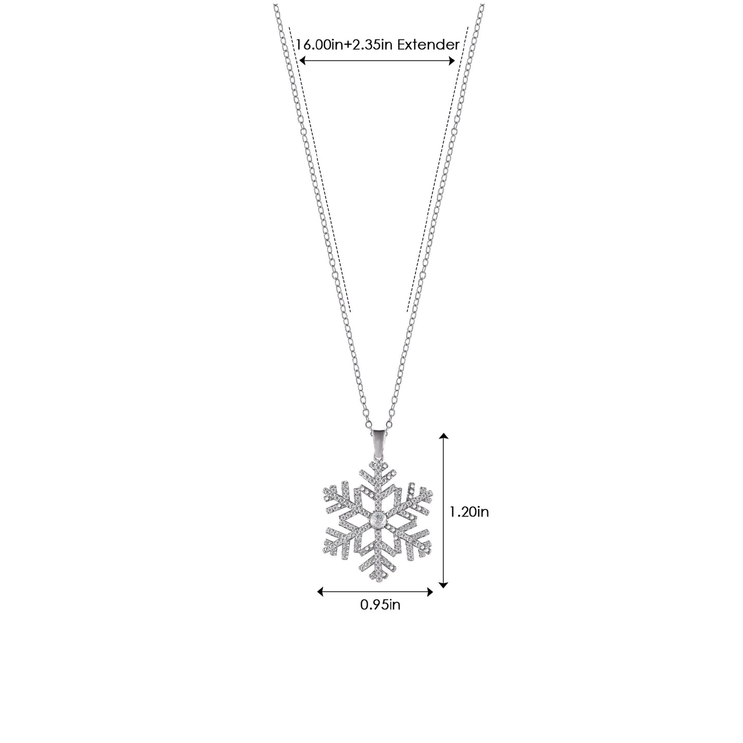 Colored Snowlake Winter Chain Necklace Pendant