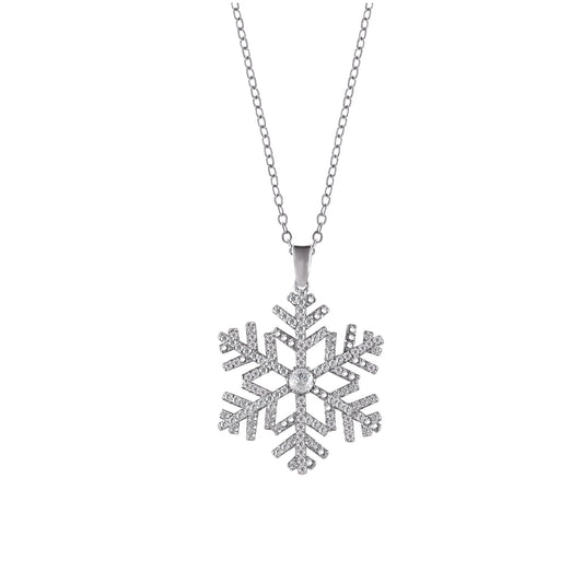 Colored Snowlake Winter Chain Necklace Pendant