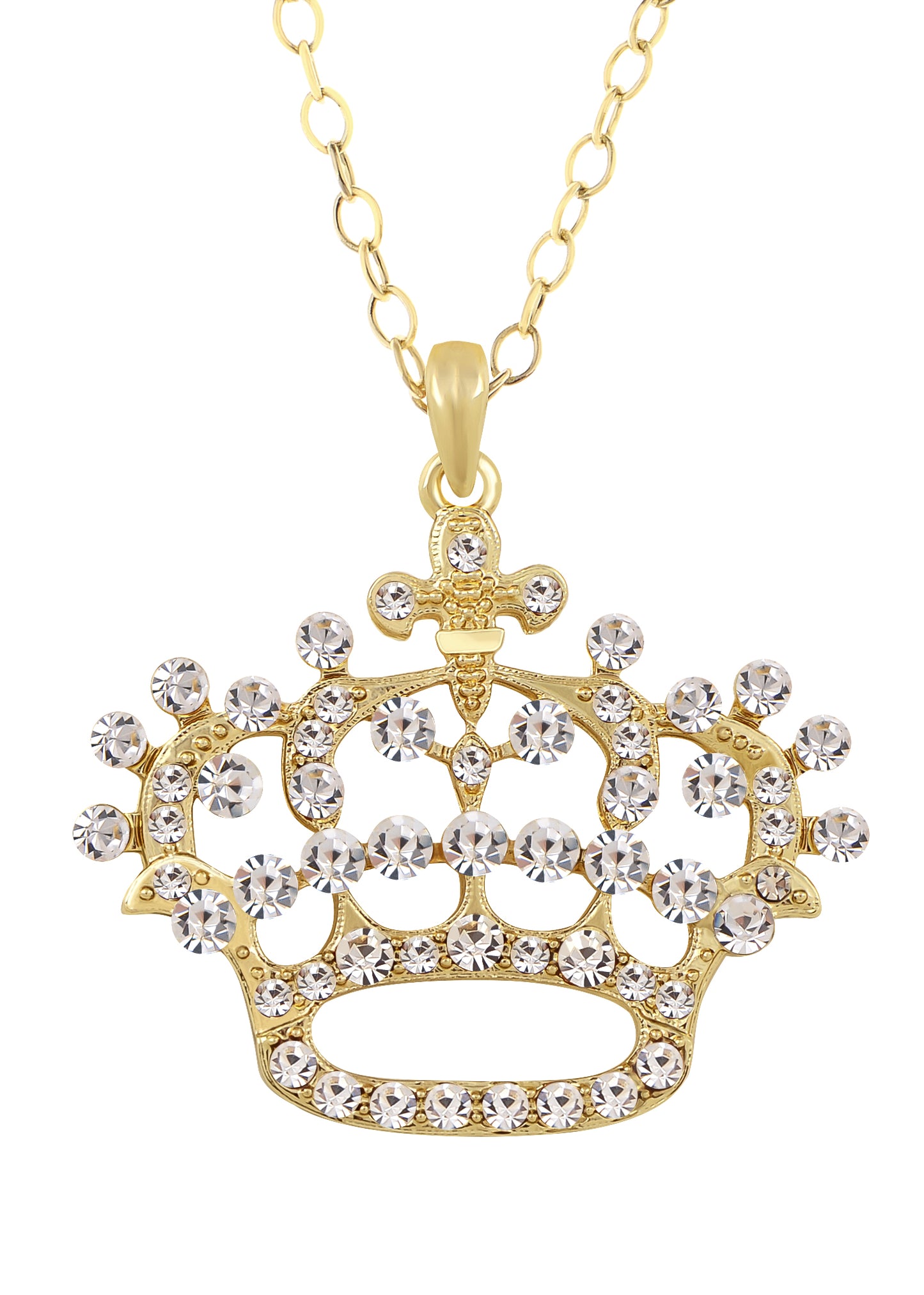 Princess Queen Crown Pendant Necklace